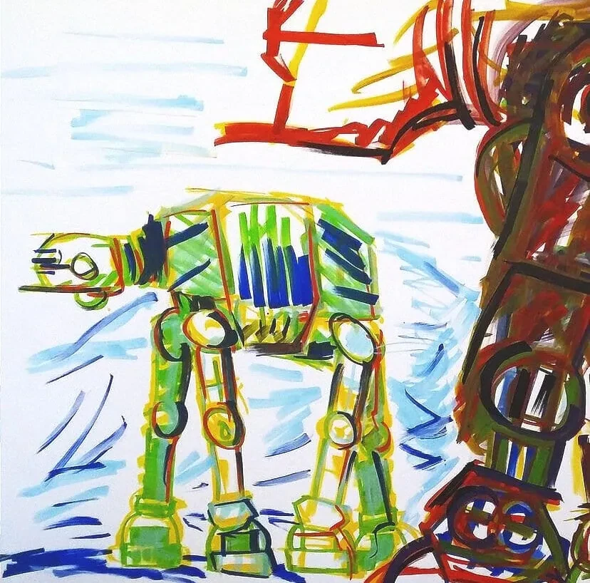 AT-ATs - Acrylic Marker on Board 2016